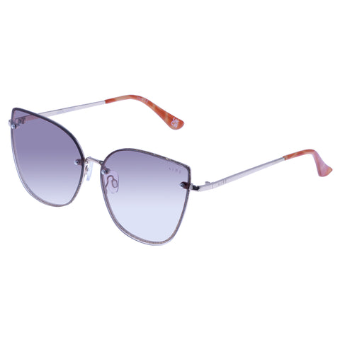 Aire Amor Bright Gold Shimmer Female Cat-Eye Sunglasses | Eyewear Index