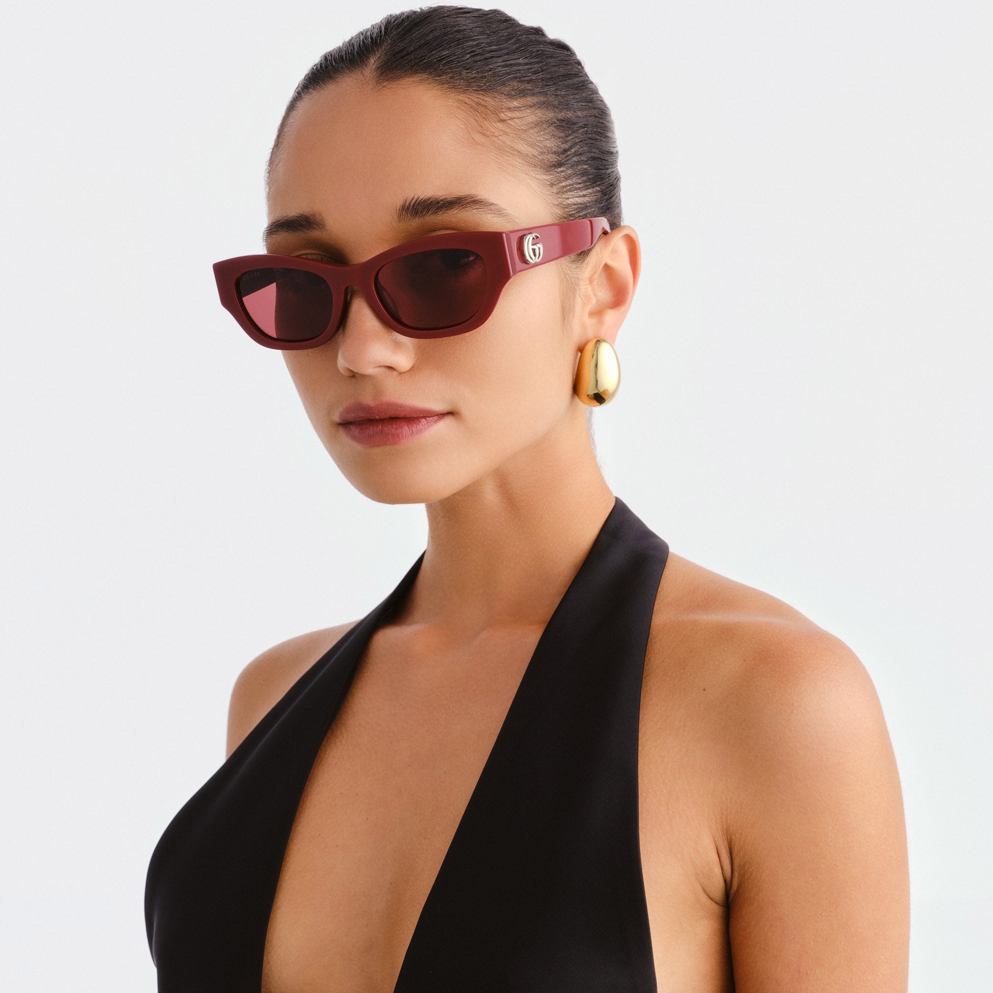 Gucci Gg1954sa Burgundy Female Cat-Eye Sunglasses | Eyewear Index