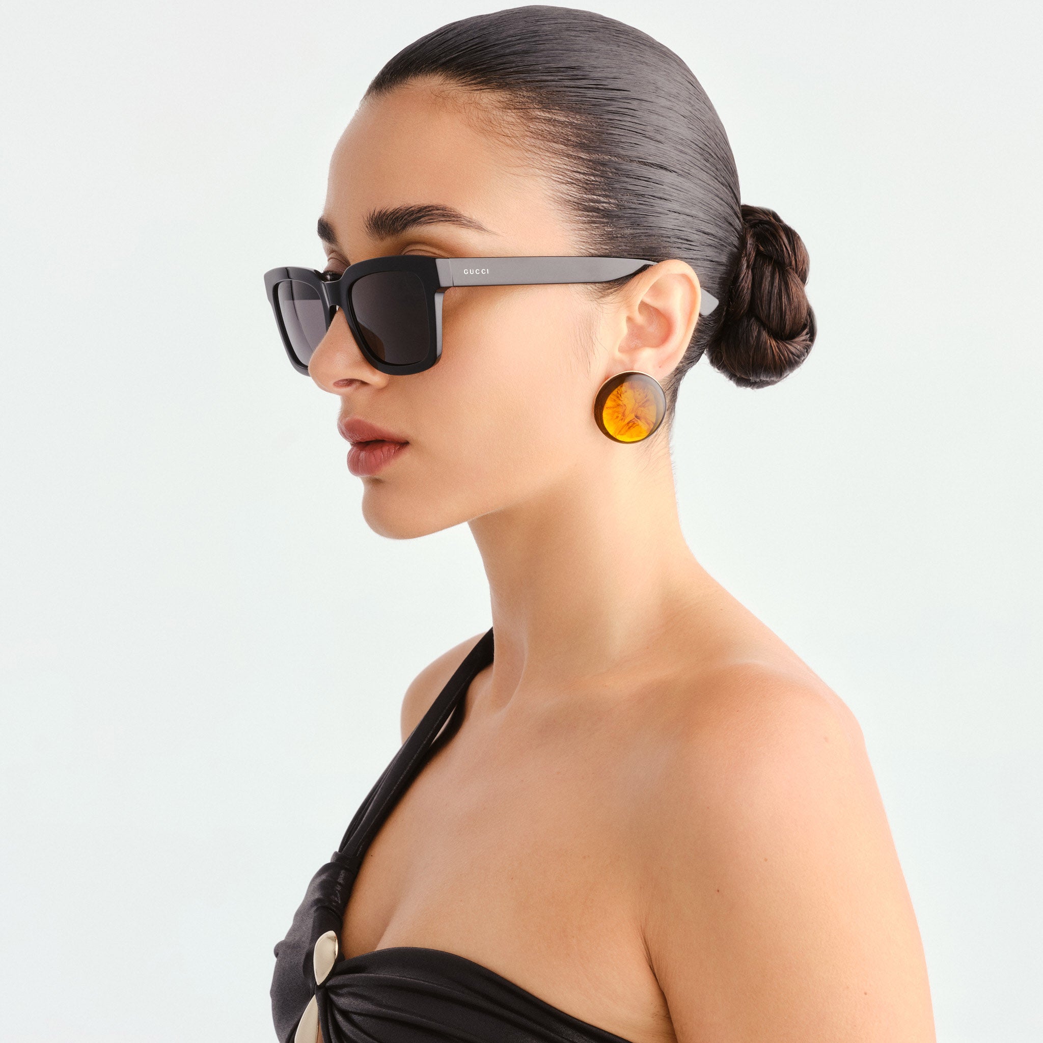 Gucci Gg0001sn Black Male Rectangle Sunglasses | Eyewear Index
