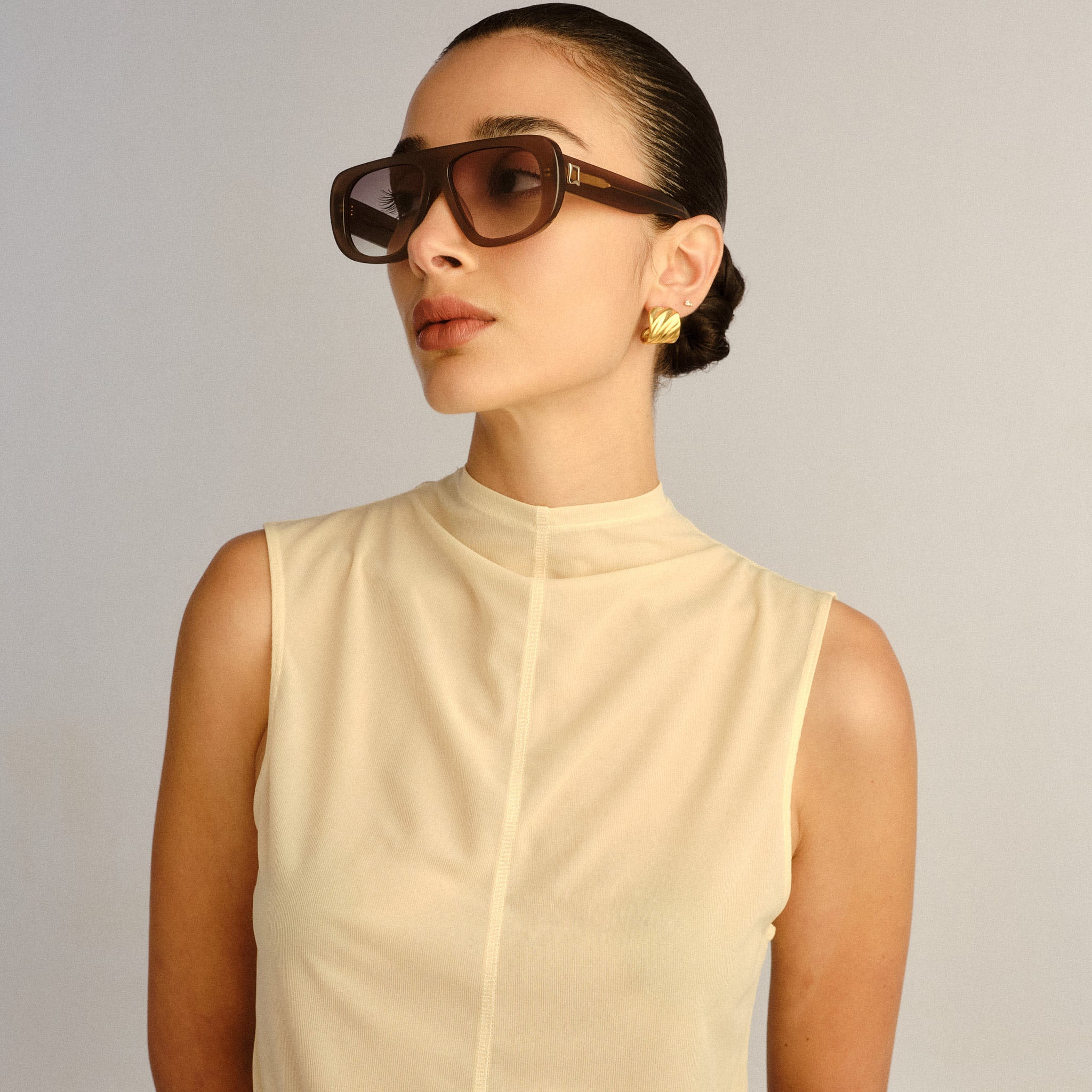 Luv Lou The Dionne Mushroom Female Aviator Sunglasses | Eyewear Index