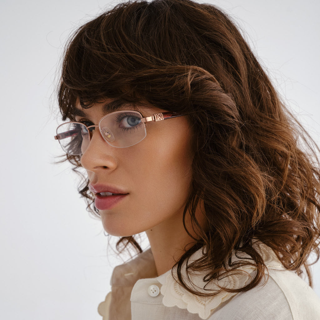 Oroton Sundra Rose Brown Female Rectangle Optical Frames | Eyewear Index