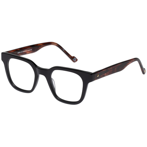 Le Specs Biopic 48 Black Jungle Woodstripe Uni-Sex Square Optical Frames | Eyewear Index