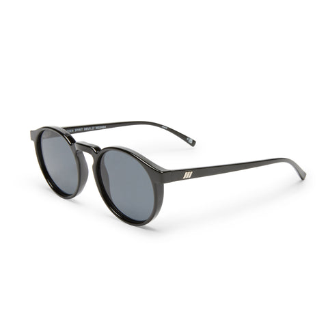 Le Specs Teen Spirit Deux Black Uni-Sex Round Sunglasses | Eyewear Index