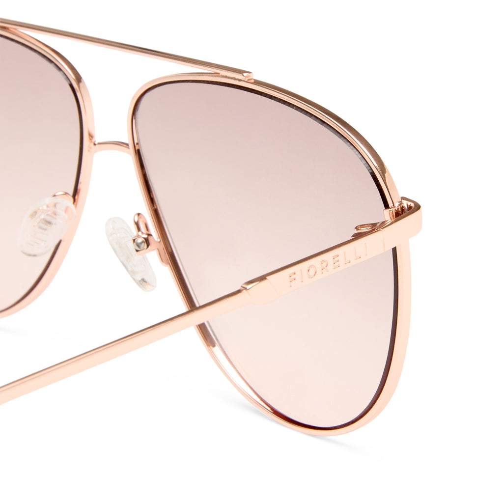 Fiorelli Maren Light Rose Gold Female Aviator Sunglasses | Eyewear Index