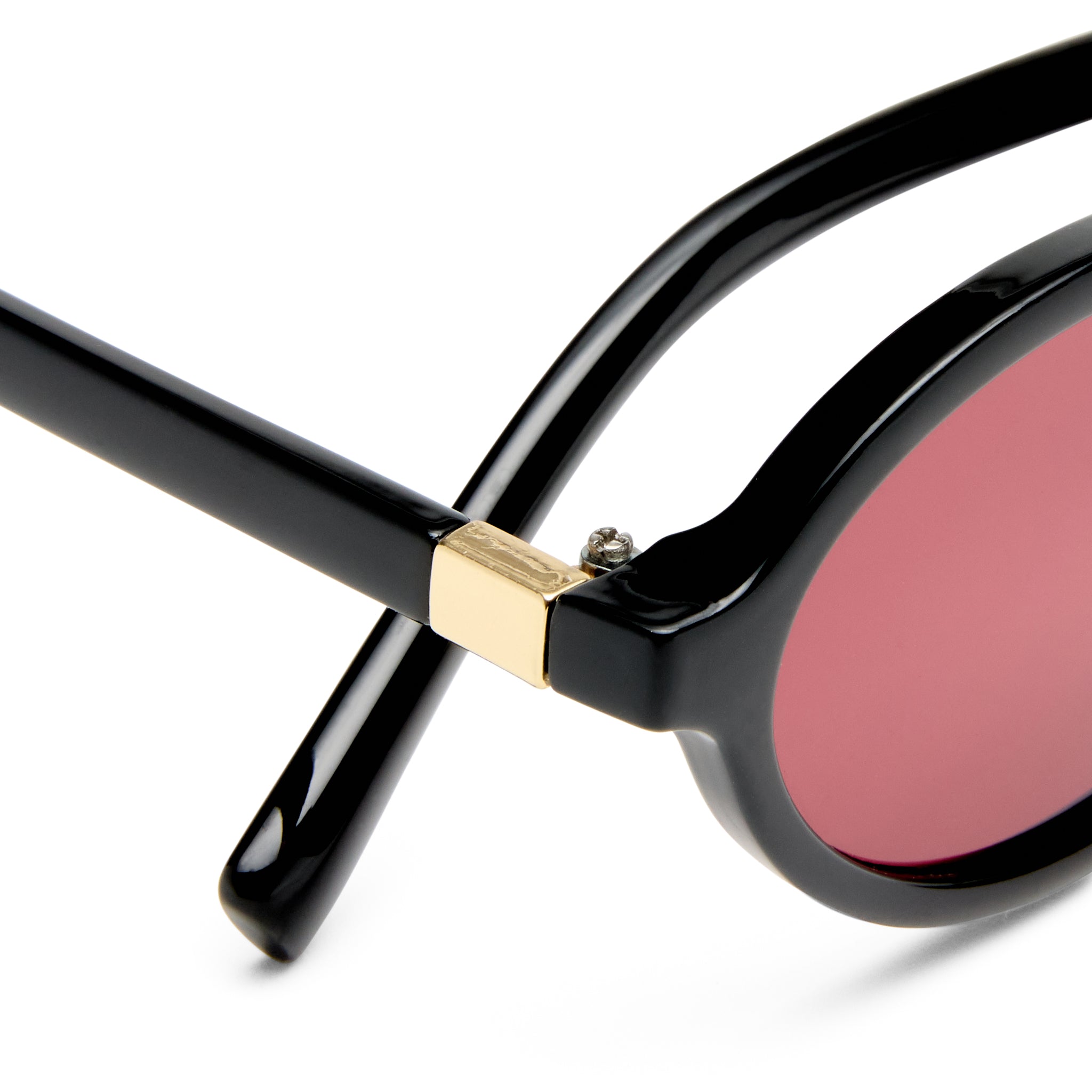 Village Lunella Black Gold Female Oval Sunglasses | Eyewear Index