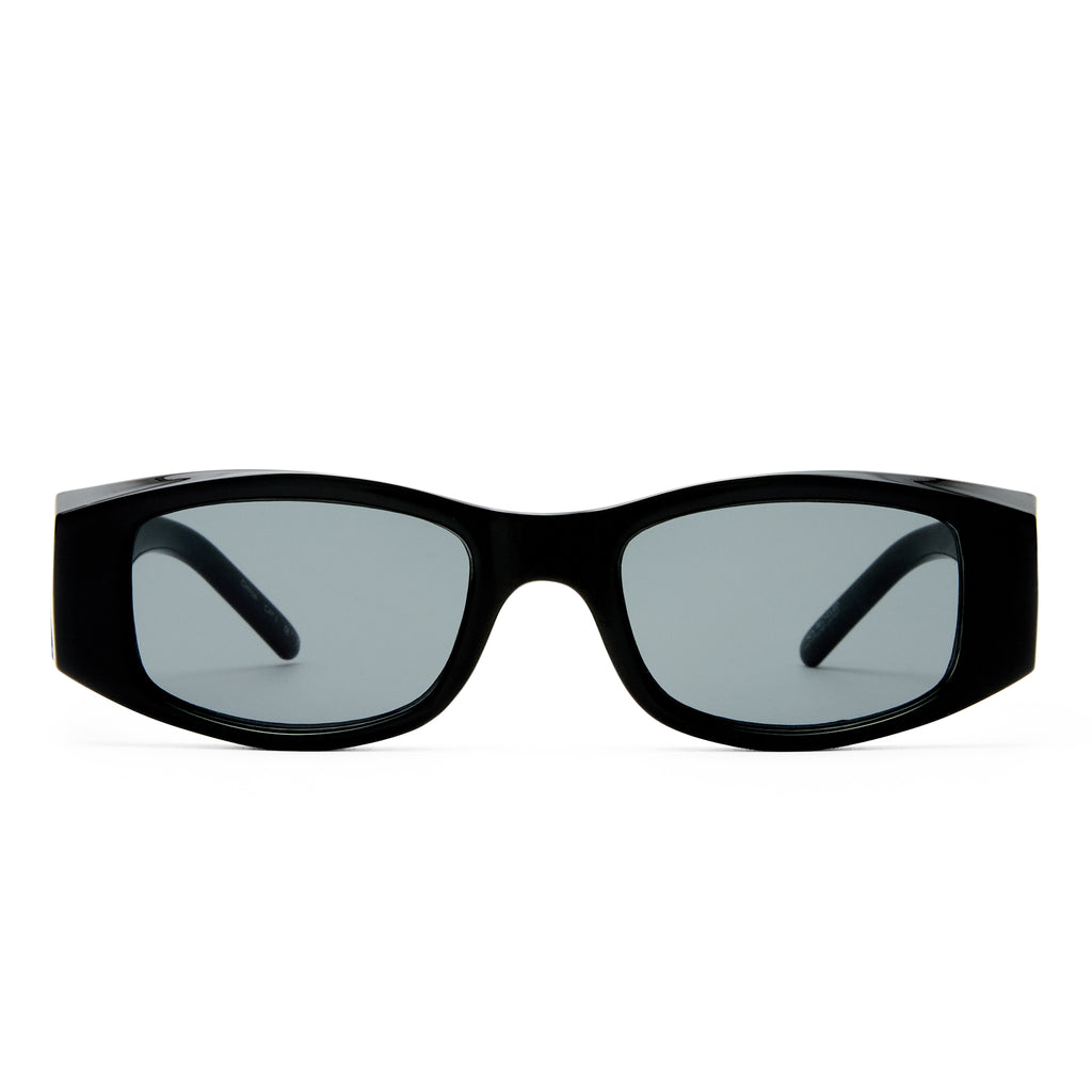 Aire Rehab Black Uni-Sex Rectangle Sunglasses | Eyewear Index