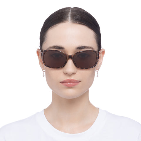 Solarized Glam Wrap Tort Gold Female Wrap Sunglasses | Eyewear Index