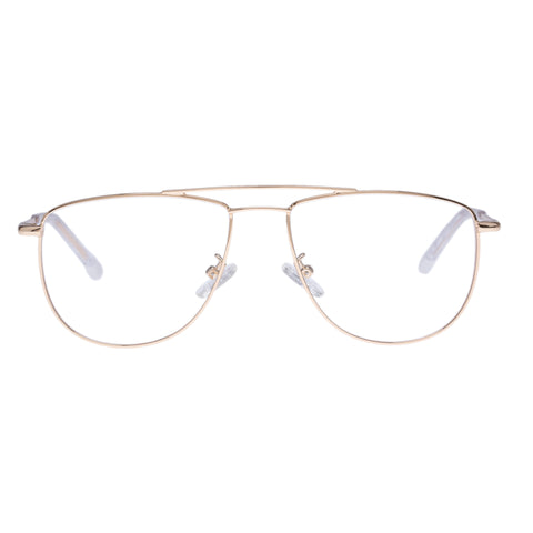 Le Specs Rampant Bright Gold Uni-Sex Aviator Optical Frames | Eyewear Index