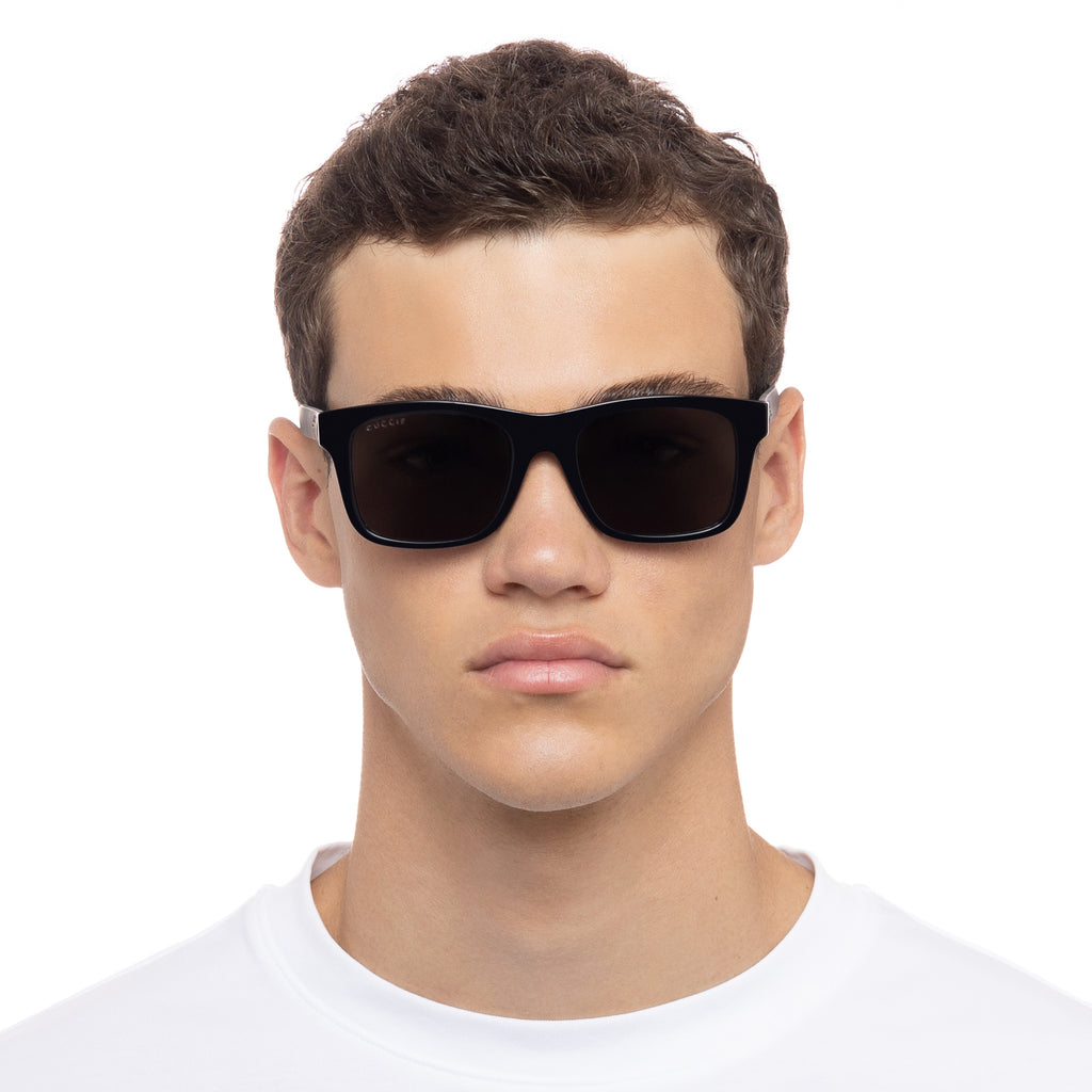 Gucci Gg0008s Black-Black Male D-Frame Sunglasses | Eyewear Index