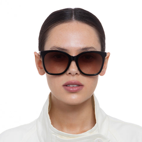 Oroton Della Black Female D-Frame Sunglasses | Eyewear Index