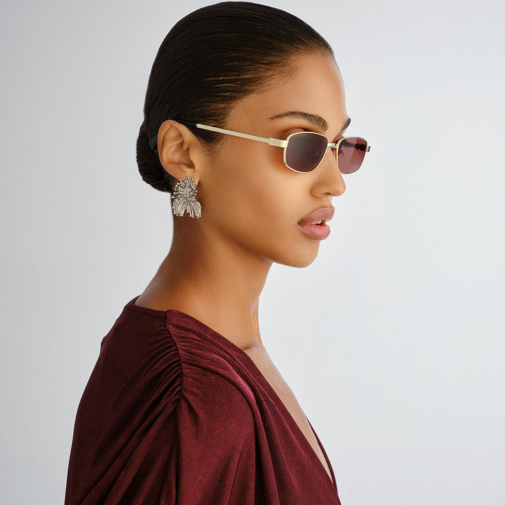 Le Specs Torrid Gold Uni-Sex Rectangle Sunglasses | Eyewear Index