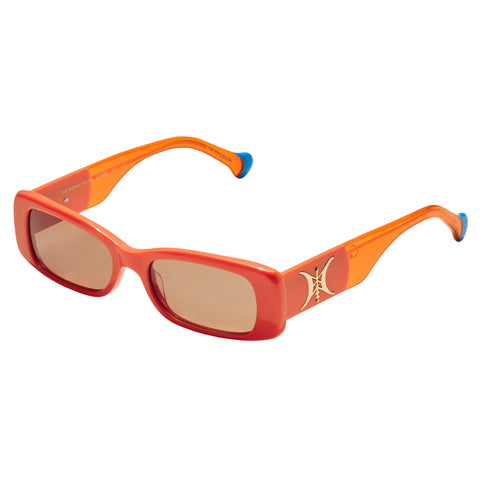 Camilla The Scenic Route Neon Orange Female Rectangle Sunglasses | Eyewear Index