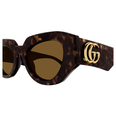 Gucci Gg1421s Havana Female Cat-Eye Sunglasses | Eyewear Index