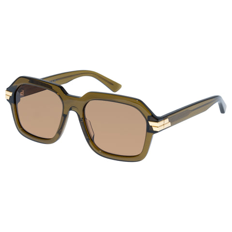 Bottega Veneta Bv1123s Green Uni-Sex Rectangle Sunglasses | Eyewear Index