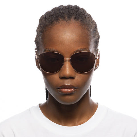 Solarized Retro Teardrop Rose Gold Female Cat-Eye Sunglasses | Eyewear Index