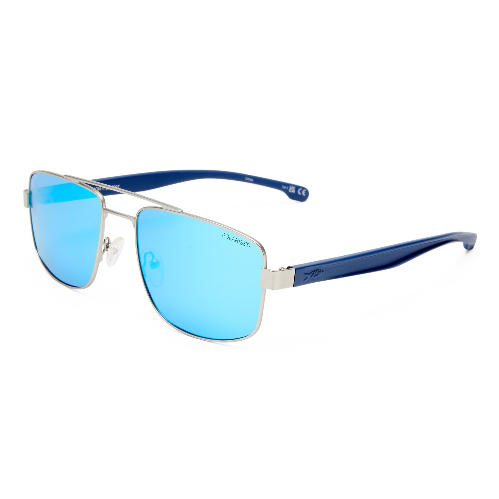Fish Harpoon Matte Silver Blue Male Aviator Sunglasses | Eyewear Index