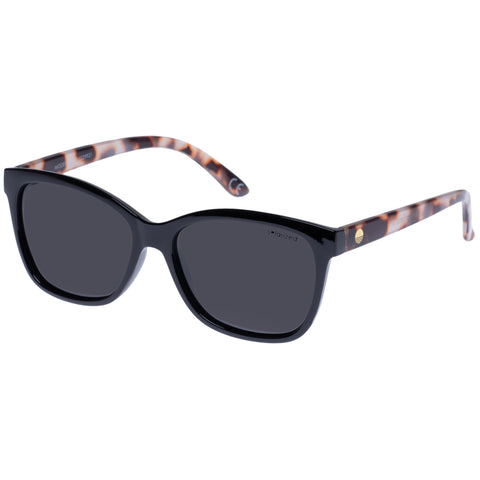 Solarized Modern Cat Black Cookie Tort Female Cat-Eye Sunglasses | Eyewear Index