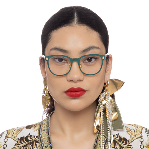 Camilla Major Heart Eyes Turquoise Female Round Optical Frames | Eyewear Index