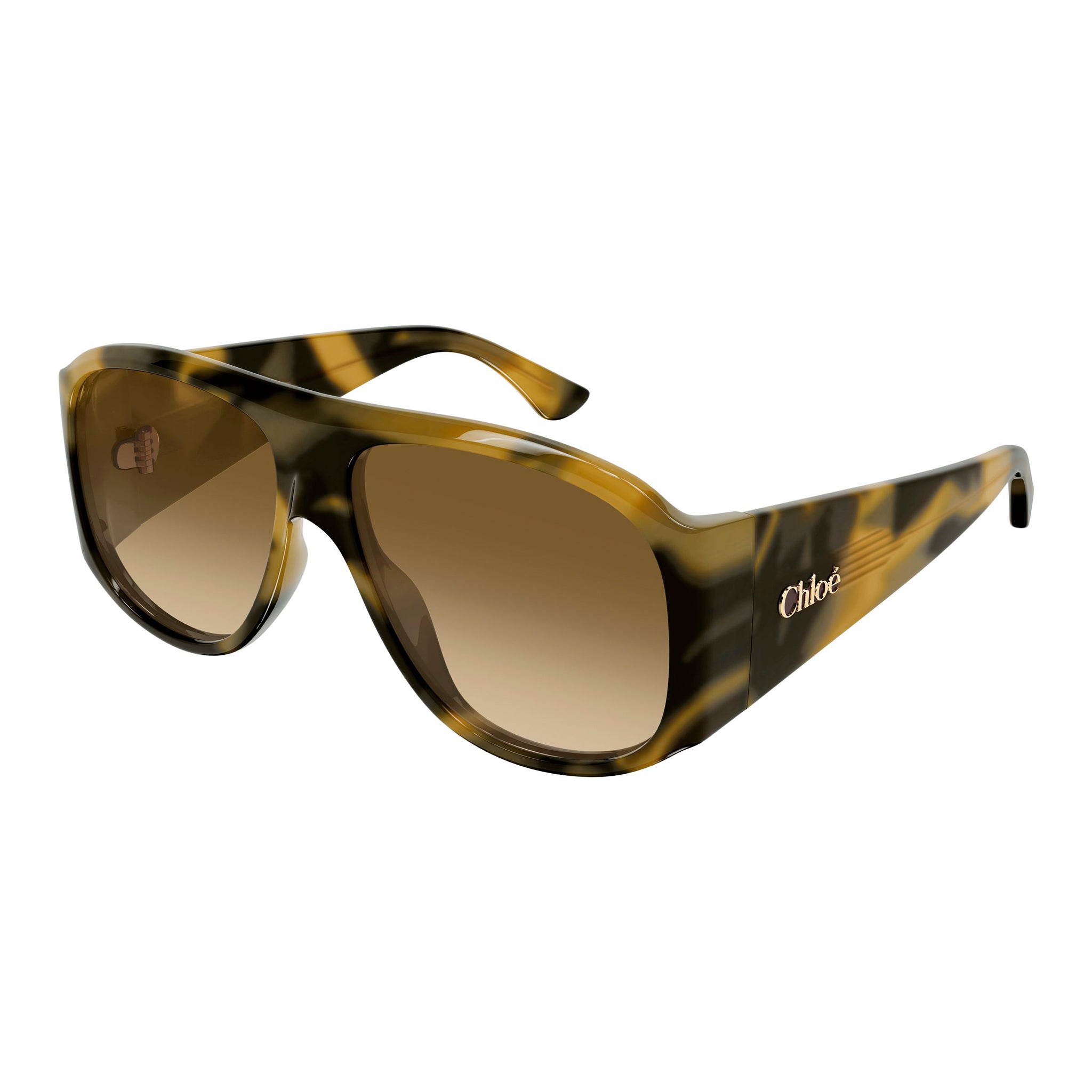 Chloe Ch0347s Havana Female Aviator Sunglasses | Eyewear Index