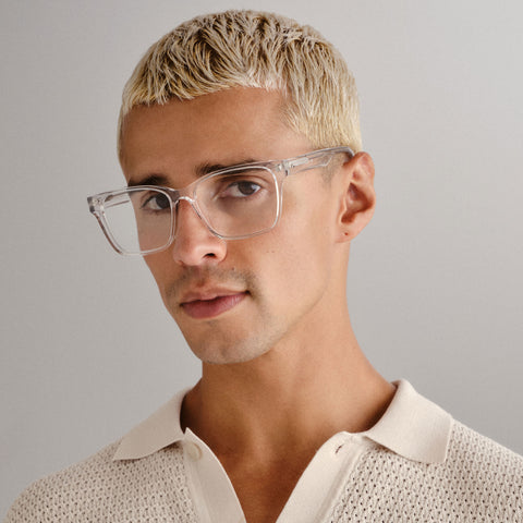 Le Specs Kova Crystal Clear Male D-Frame Optical Frames | Eyewear Index