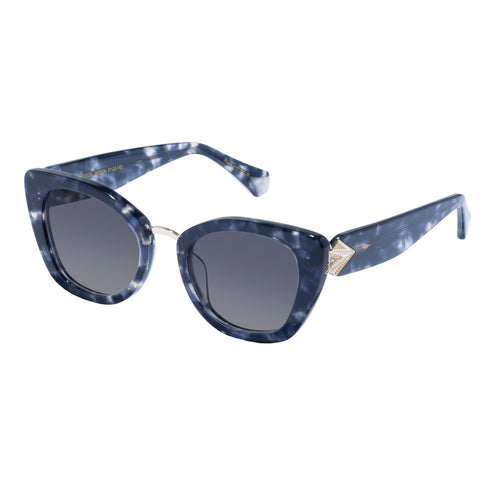 Camilla Nile Goddess Navy Tort Female Cat-Eye Sunglasses | Eyewear Index