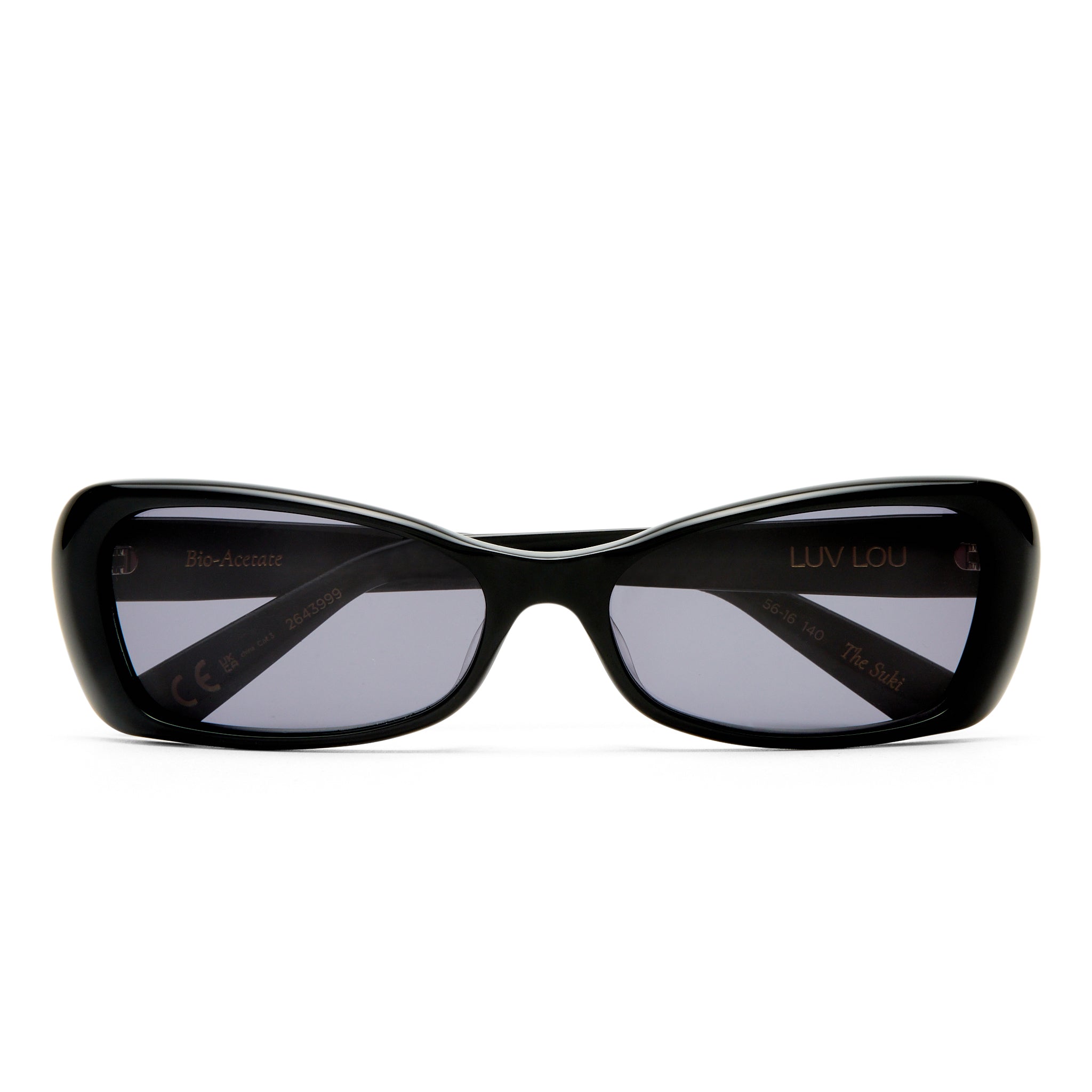 Luv Lou The Suki Black Female Rectangle Sunglasses | Eyewear Index