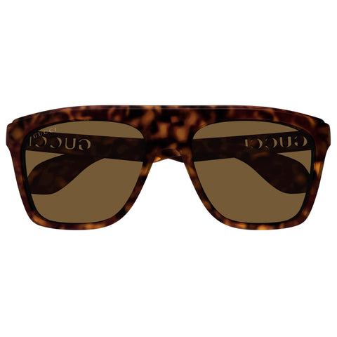 Gucci Gg1570s Havana Male Rectangle Sunglasses | Eyewear Index