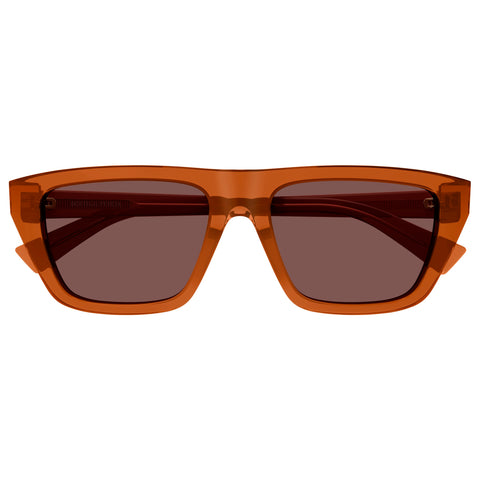 Bottega Veneta Bv1291s Orange Female Rectangle Sunglasses | Eyewear Index