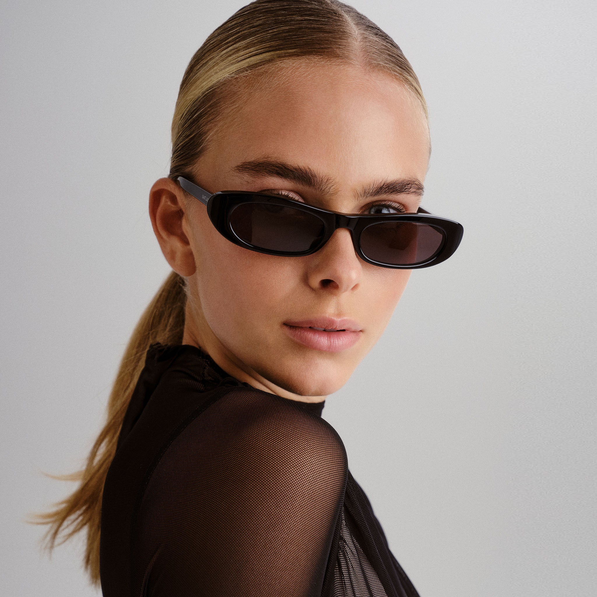 Saint Laurent Sl557shade Black Female Oval Sunglasses | Eyewear Index