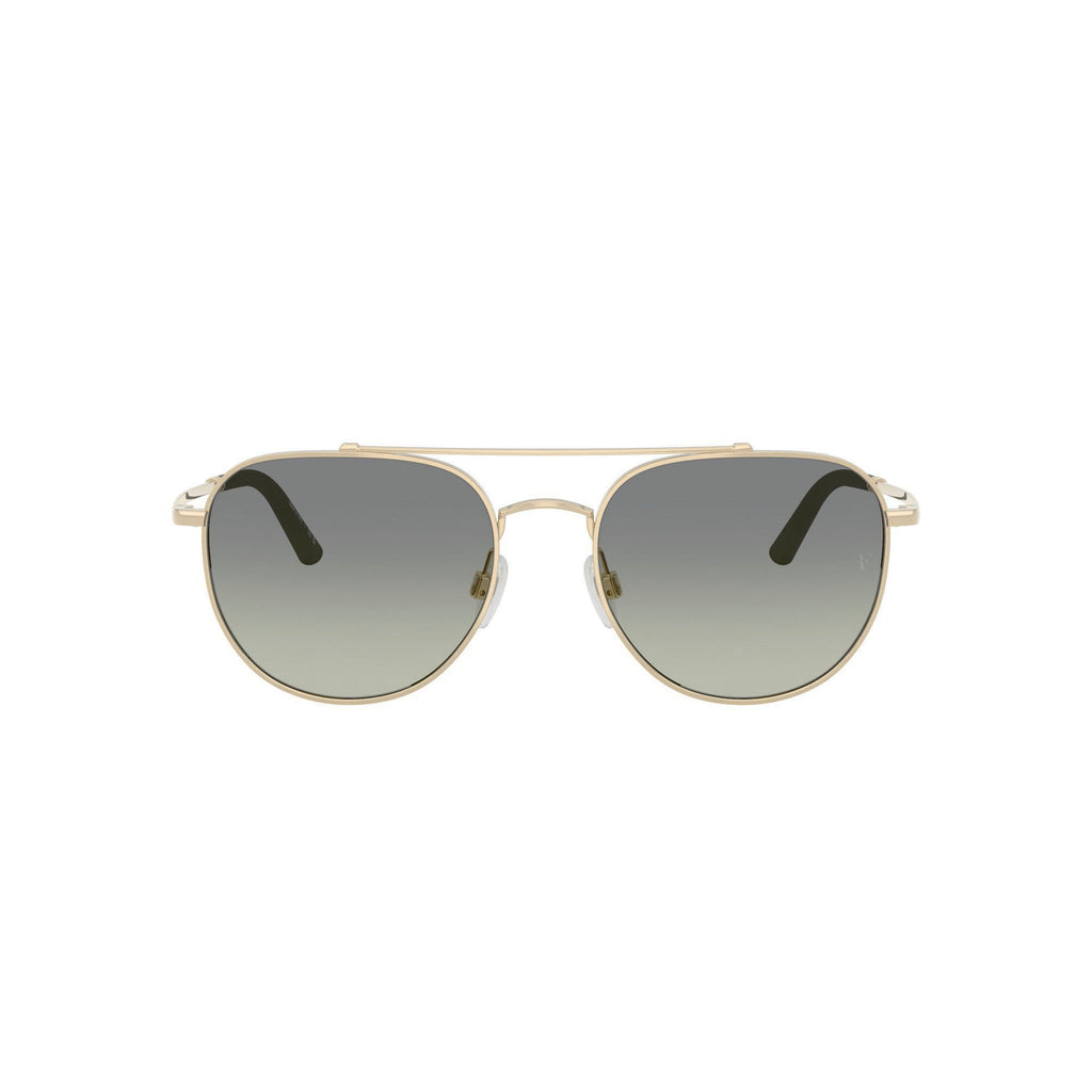 Oliver Peoples 1346s 52452a R-10 Brushed Gold Uni-Sex Aviator Sunglasses | Eyewear Index