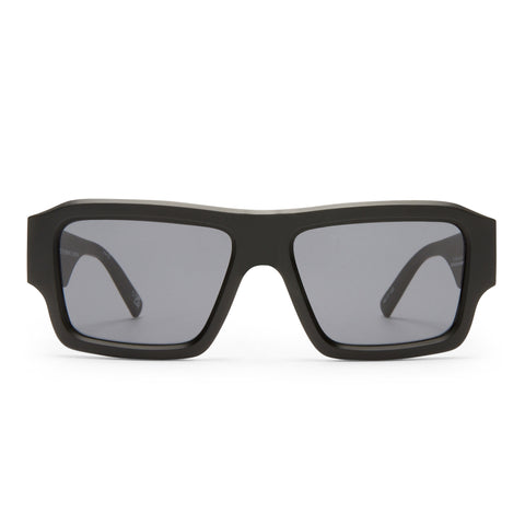 Le Specs Polygraph Matte Black Uni-Sex Rectangle Sunglasses | Eyewear Index