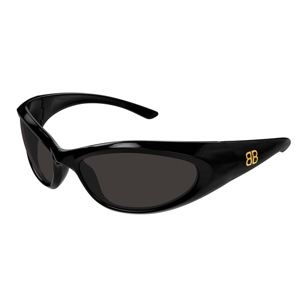 Balenciaga Bb0384s Black Uni-Sex Wrap Sunglasses | Eyewear Index