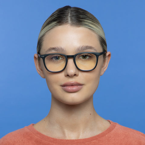 The Book Club The Whirl Matte Black Uni-Sex Square Readers | Eyewear Index