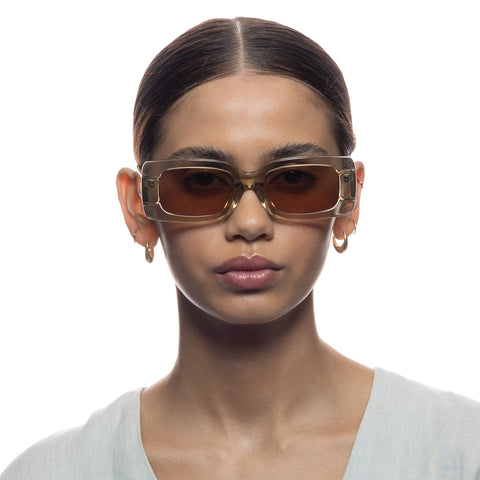 Oroton Noah Lemongrass Female Rectangle Sunglasses | Eyewear Index