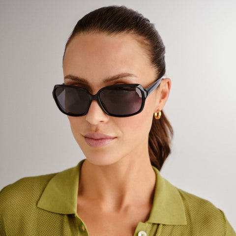 Cancer Council Bellambi Petite Black Female Wrap Sunglasses | Eyewear Index