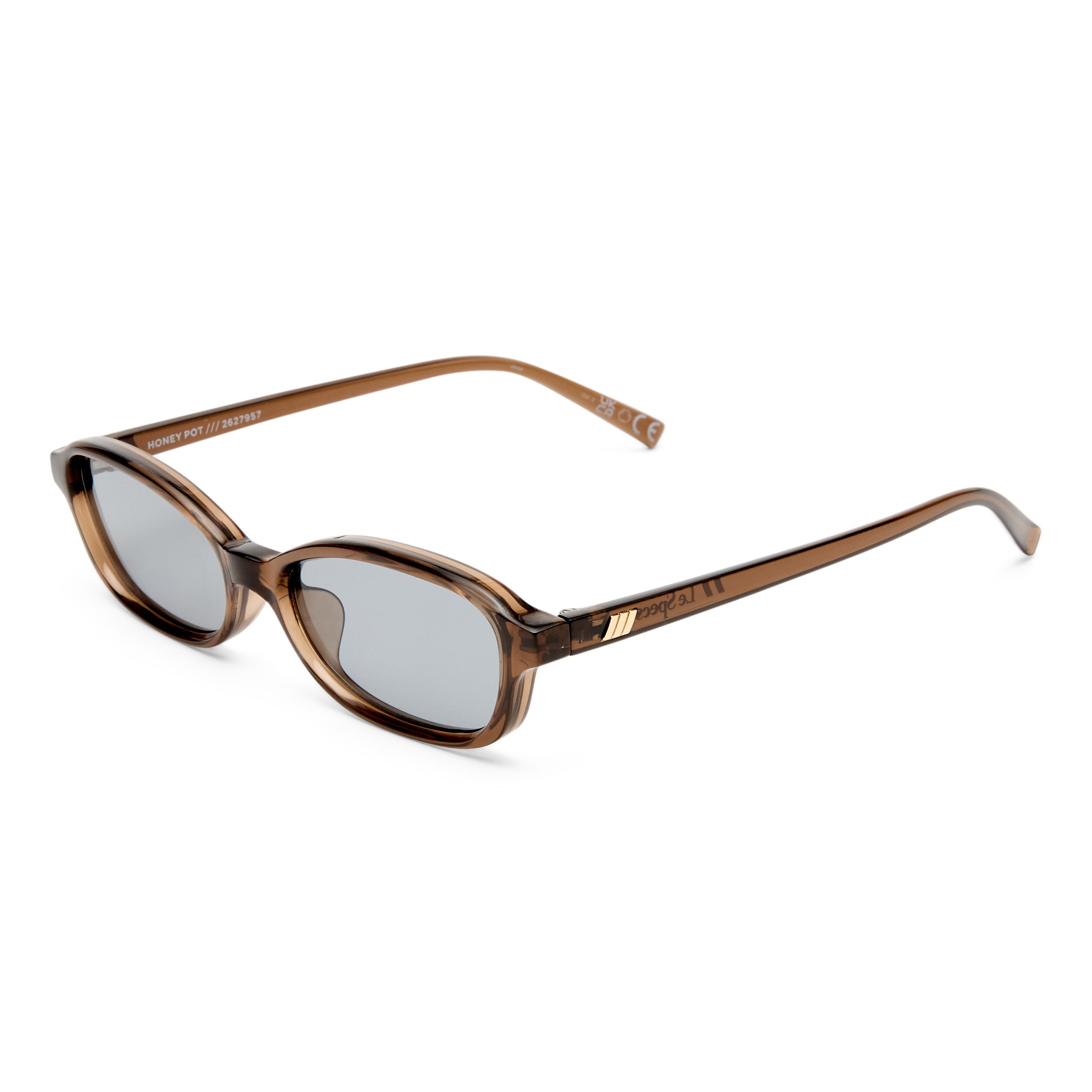 Le Specs Honey Pot Cocoa Female Rectangle Sunglasses | Eyewear Index