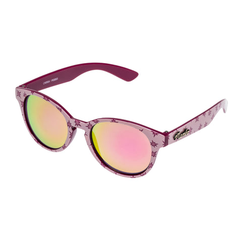 Mambo Cherish V2 Kids Pink Print Female Round Sunglasses | Eyewear Index