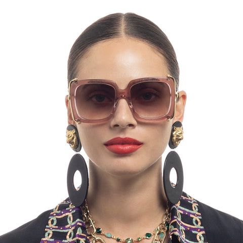 Camilla The After Party Vintage Rose Female Square Sunglasses | Eyewear Index