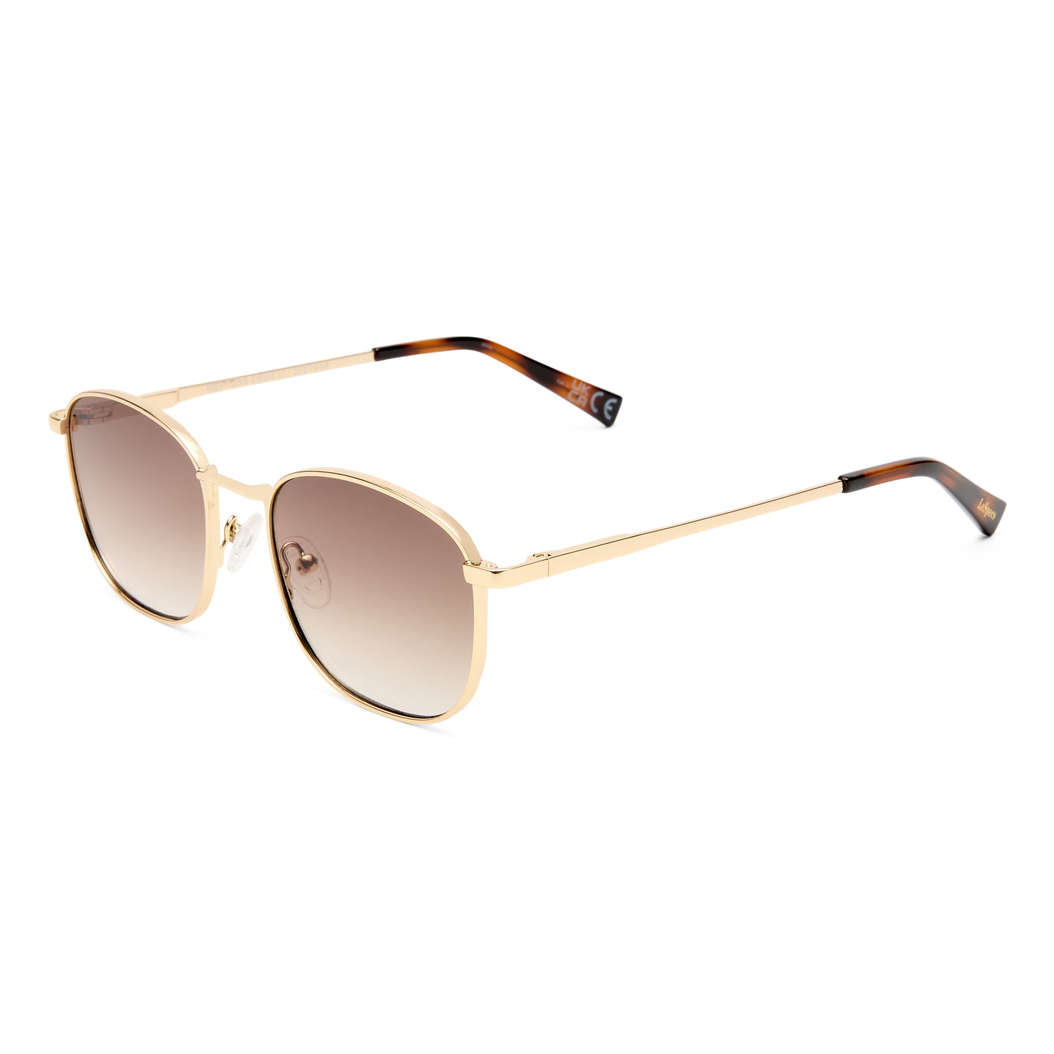 Le Specs Neptune Deux Gold Uni-Sex Square Sunglasses | Eyewear Index