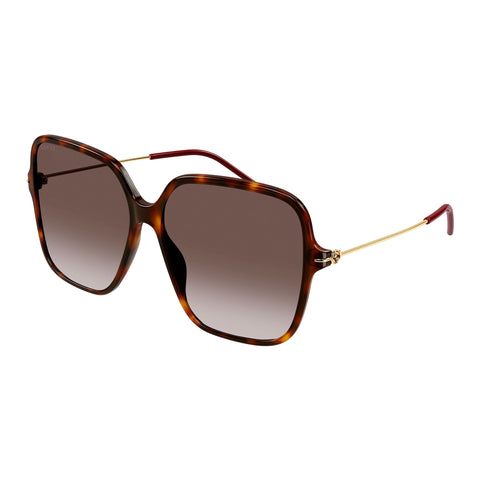 Gucci Gg1267sa Havana Female Square Sunglasses | Eyewear Index