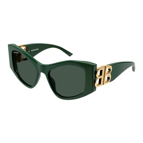 Balenciaga Bb0287s Green Female Cat-Eye Sunglasses | Eyewear Index