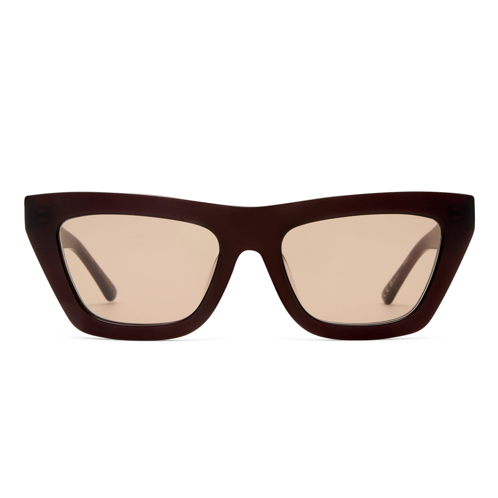 Luv Lou The Hudson Wine Female Cat-Eye Sunglasses | Eyewear Index