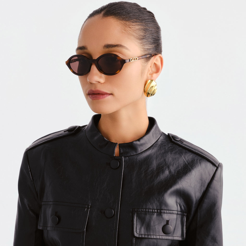 Gucci Gg2153s Havana Female Round Sunglasses | Eyewear Index