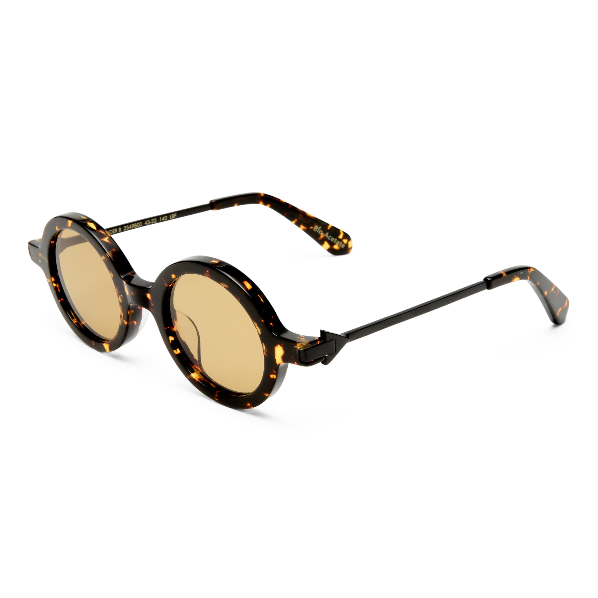 Karen Walker Thunder Cracked Tort Female Round Sunglasses | Eyewear Index