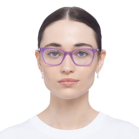 Le Specs Escapism Matte Violet Female D-Frame Optical Frames | Eyewear Index