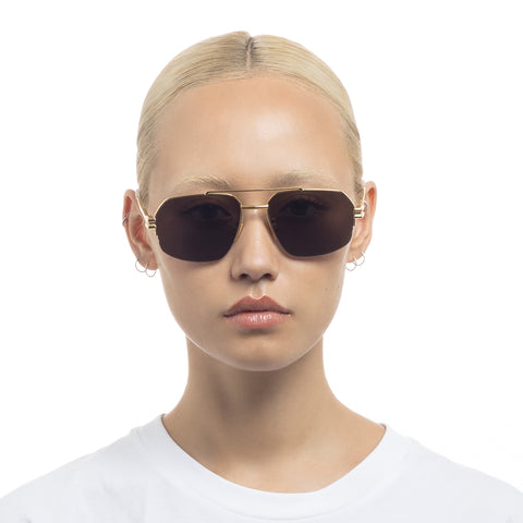 Bottega Veneta Bv1127s Gold Uni-Sex Aviator Sunglasses | Eyewear Index