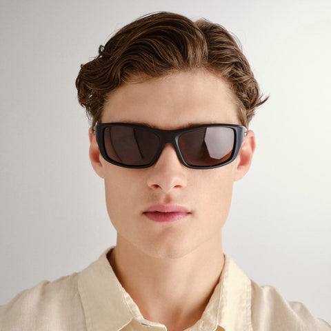 Cancer Council Burleigh Kingsize Matte Black Tort Male Wrap Sunglasses | Eyewear Index