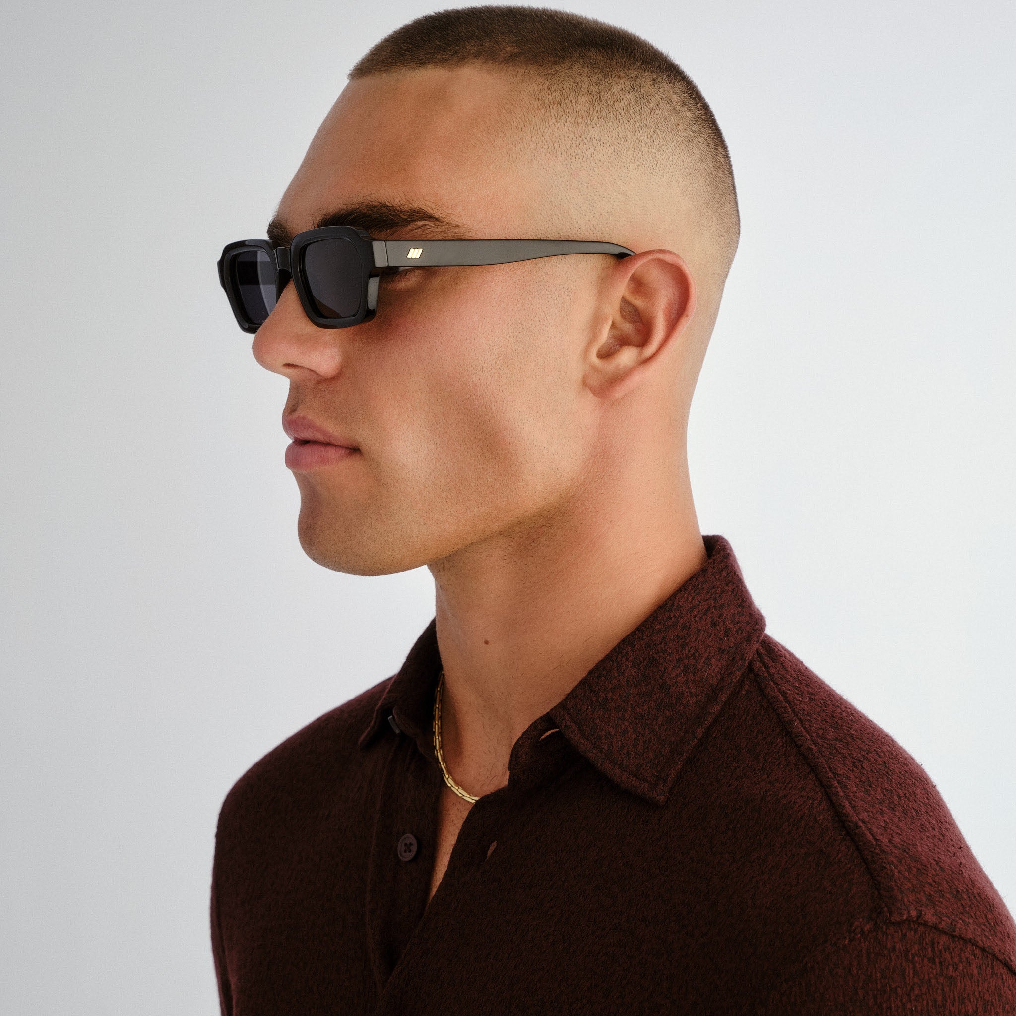 Le Specs Tension + Black Uni-Sex Rectangle Sunglasses | Eyewear Index