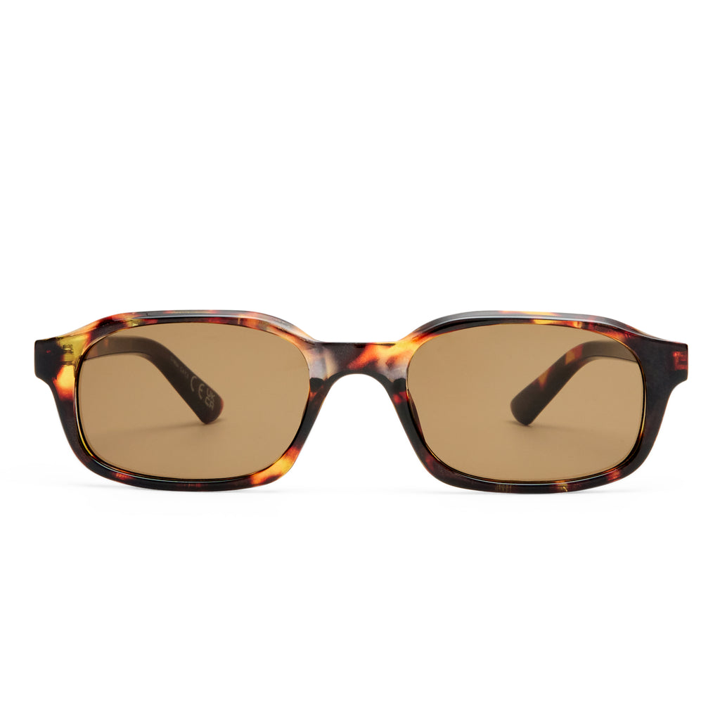 Aire Kinetic Amber Tort Uni-Sex Rectangle Sunglasses | Eyewear Index