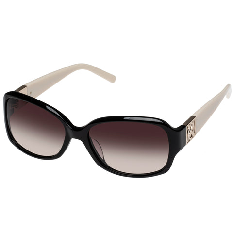 Oroton Jacinta 58 Black Clotted Creme Female Rectangle Sunglasses | Eyewear Index